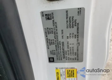 2015 Chevrolet Silverado K2500 Heavy Duty z USA, uszkodzony, nr VIN 1GC0KUEG4FZ133033